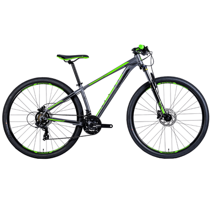 Bicicleta Groove Hype 30 Aro 29 Tourney 21v Grafite e Verde e Preto