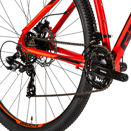 Bicicleta Groove Hype 30 Aro 29 Tourney 21v  Vermelho e Laranja e Preto
