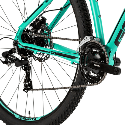 Bicicleta Groove Hype 50 Aro 29 Tourney 24v 2023 Verde Claro e Preto