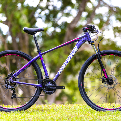 Bicicleta Groove Indie 30 Aro 29 Tourney 21v 2023 Violeta e Pink e Cinza