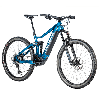 Bicicleta Groove E-Slap Carbon Aro 29 Deore 12v 2023 Azul e Branco