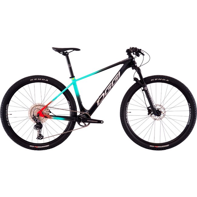 Bicicleta Oggi Agile Sport Carbon NX/GX 12v 2023 Preto e Azul e Vermelho