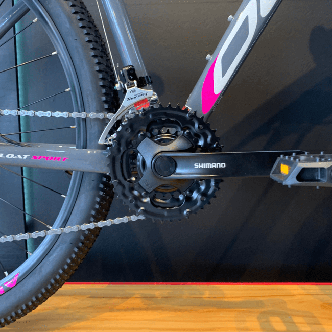 Bicicleta Oggi Float Sport Aro 29 Tourney 21v Grafite e Cinza e Rosa
