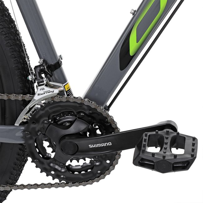 Bicicleta Oggi Hacker Sport Aro 29 Tourney 21v 2024 Grafite e Verde e Preto