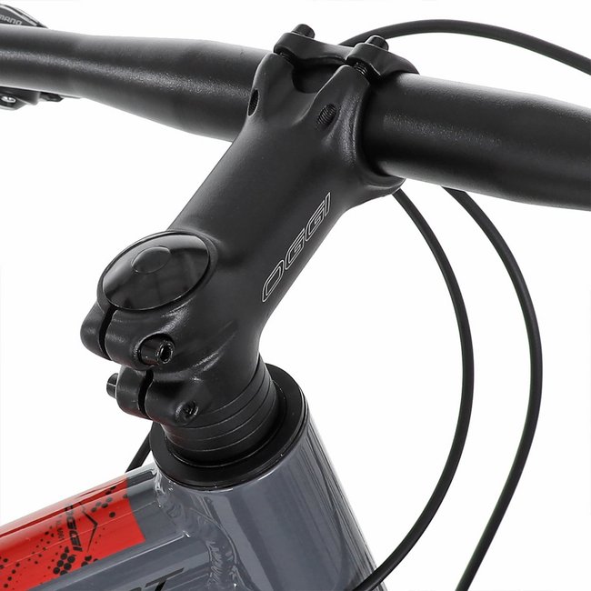 Bicicleta Oggi Hacker Sport Aro 29 Tourney 21v 2024 Grafite e Vermelho e Preto
