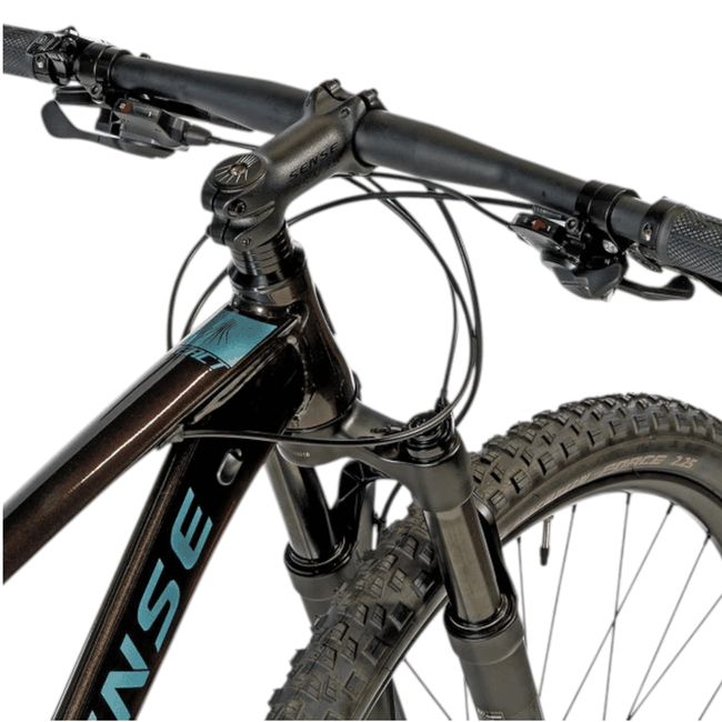 Bicicleta Sense React Aro 29 PRO Cues 18v Marrom e Azul