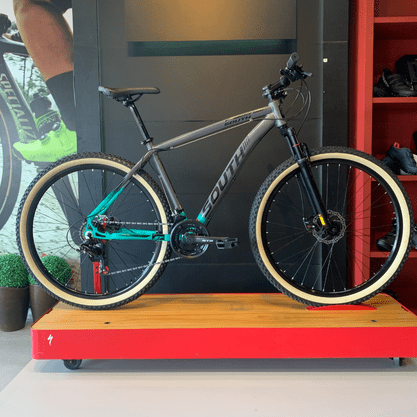 Bicicleta South Legend Aro 29 Tourney 21v Grafite e Azul Turquesa