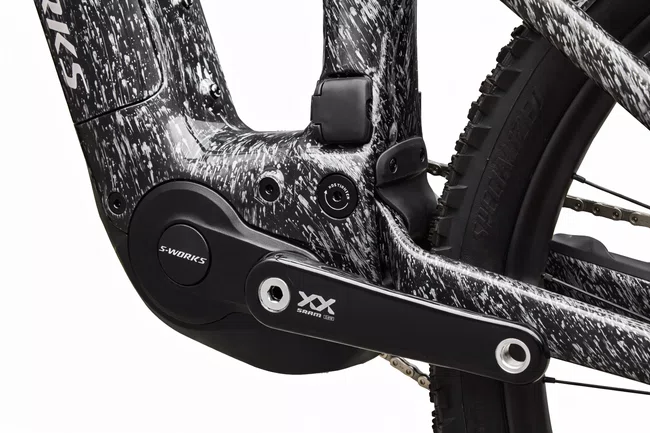Bicicleta a29 specialized s-works turbo levo r sram xx eagle axs 12v s2 ( 95226-0502) sombra brilhante prateada com salpicos sobre carbono / po prata