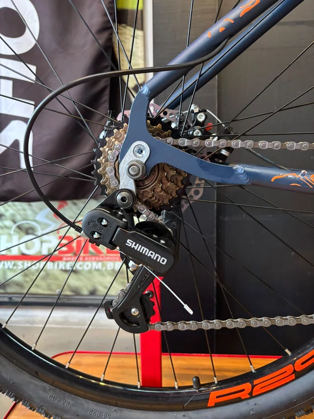 Bicicleta A29 Vibe Shimano 21v Azul Petroleo/Laranja
