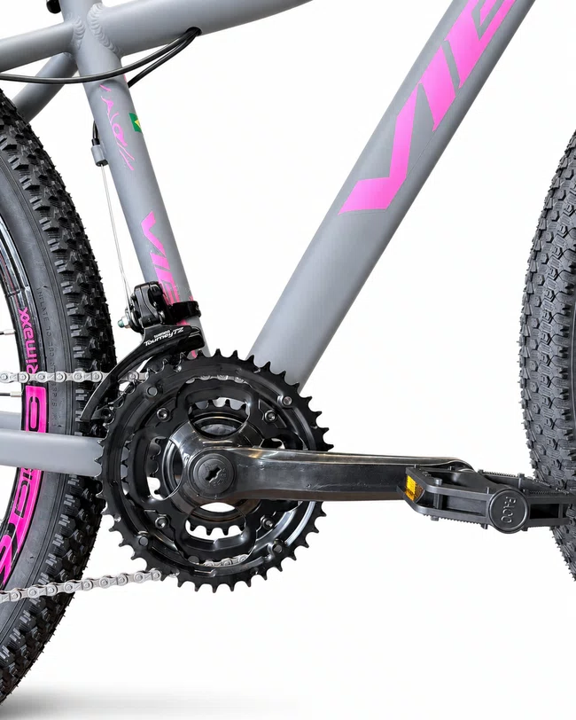Bicicleta A29 Vibe Shimano 21V Cinza Concreto/Rosa