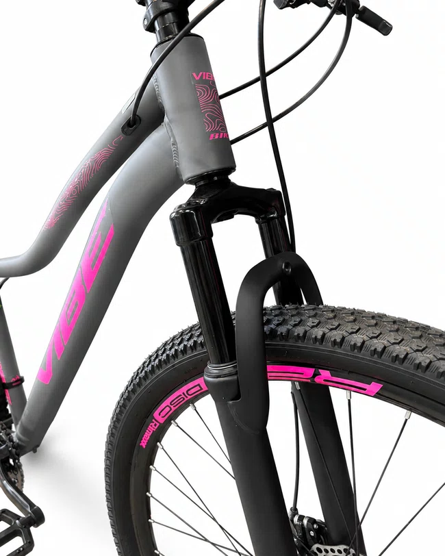 Bicicleta A29 Vibe Shimano 21V Cinza Concreto/Rosa