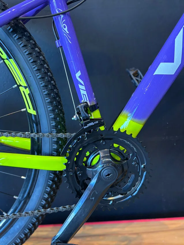 Bicicleta a29 vibe shimano 21v t-15 lilas/amarelo neon