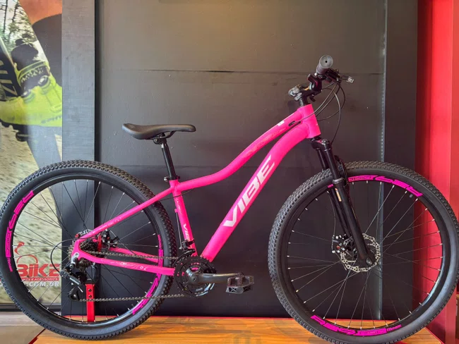 Bicicleta a29 vibe shimano 21v t-15 rosa neon
