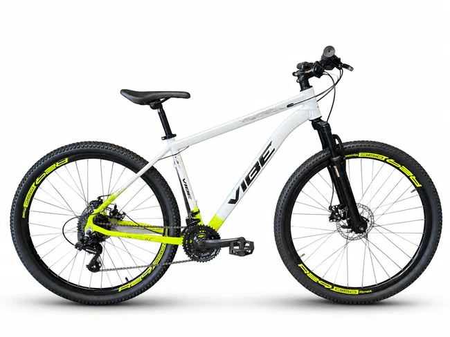 Bicicleta a29 vibe shimano 21v t-19 branca/amarelo neon