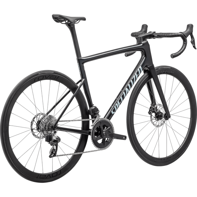 Bicicleta Specialized Tarmac SL8 Expert Aro 700 Sram Rival 24v Azul Marinho Metálico e Azul Astral Pérola