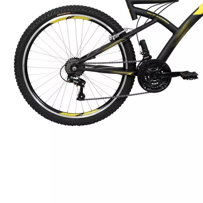 Bicicleta Aro 26 Caloi Andes 21V Preta e Amarela