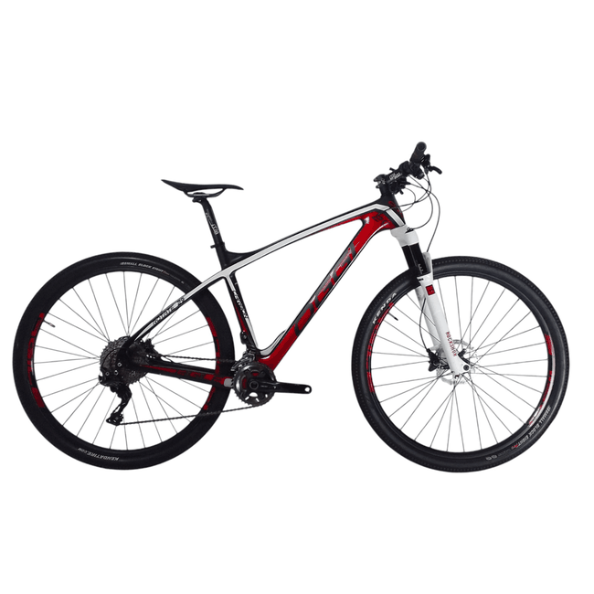 Bicicleta Oggi Agile PRO Aro 29 Deore XT 22v Preta e Vermelha e Branca - Seminova