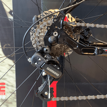 Bicicleta OXS Glide 100 Aro 29 Shimano 21v Preto e Rosa e Azul