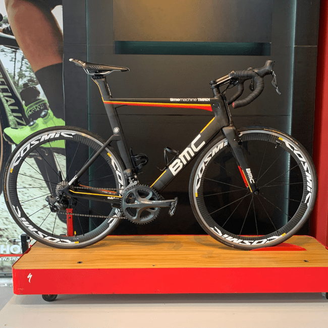 Bicicleta BMC Timemachine TMR01 Aro 700 Shimano Ultegra 20v Preto e Verde e Amarelo - Seminova