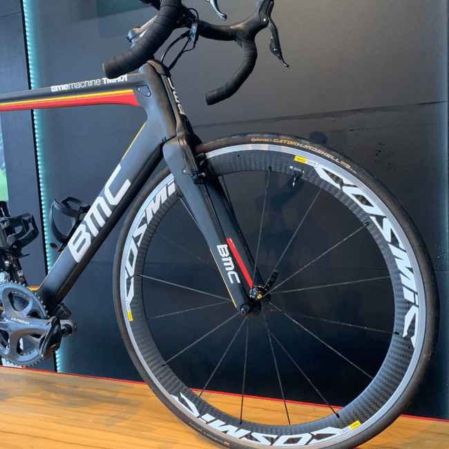 Bicicleta BMC Timemachine TMR01 Aro 700 Shimano Ultegra 20v Preto e Verde e Amarelo - Seminova
