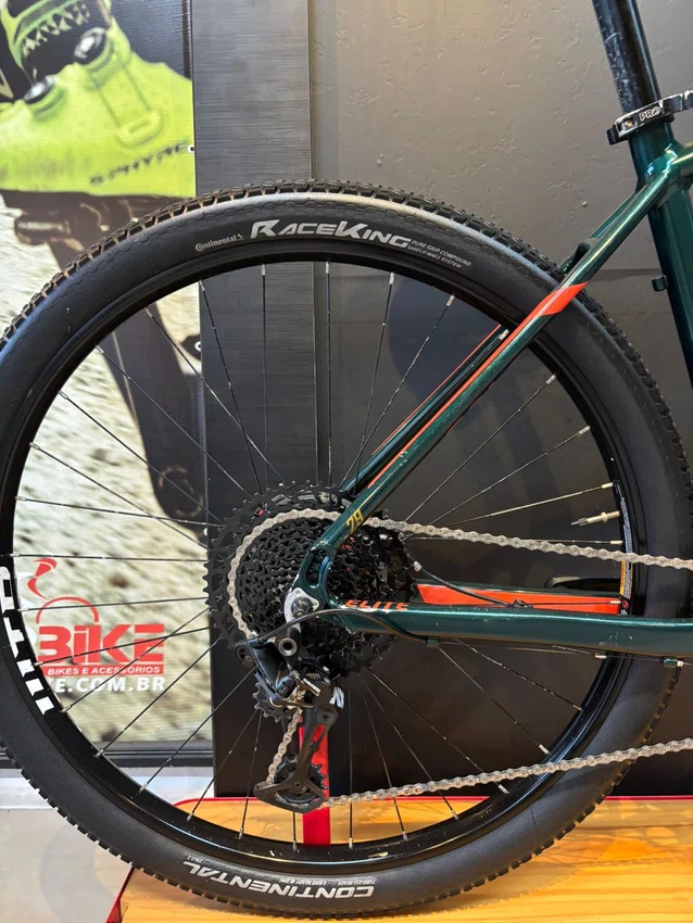 Bicicleta Caloi Elite 20 Aro 29 SRAM NX 12v Verde/Vermelho Seminova