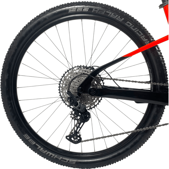 Bicicleta Caloi Elite Carbon FS Aro 29 SLX 12V Vermelha e Preta - Seminova
