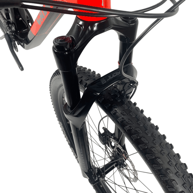 Bicicleta Caloi Elite Carbon FS Aro 29 SLX 12V Vermelha e Preta - Seminova