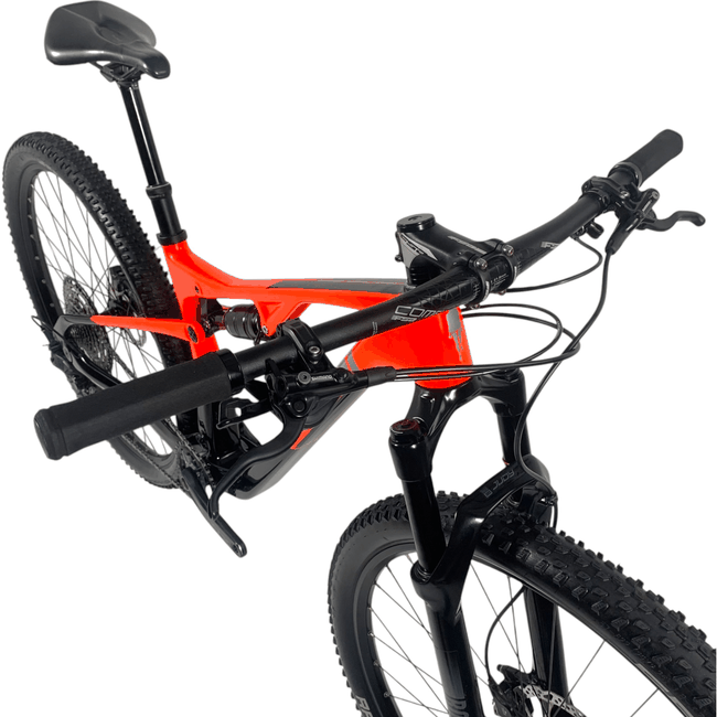 Bicicleta Caloi Elite Carbon FS Aro 29 SLX 12V Vermelha e Preta - Seminova