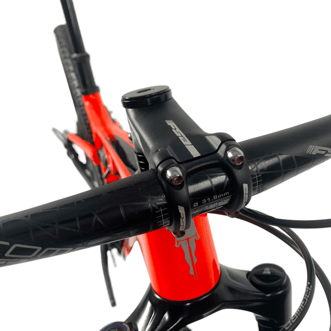 Bicicleta Caloi Elite Carbon FS Aro 29 SLX 12V Vermelha e Preta - Seminova