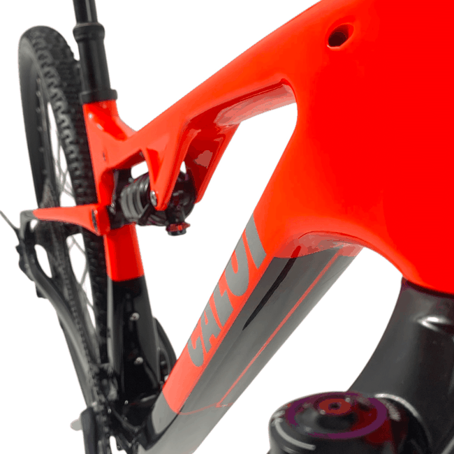 Bicicleta Caloi Elite Carbon FS Aro 29 SLX 12V Vermelha e Preta - Seminova