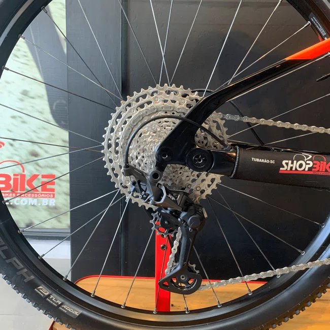 Bicicleta Caloi Elite FS Aro 29 XT 12v T-17 Vermelha e Preta - Seminova