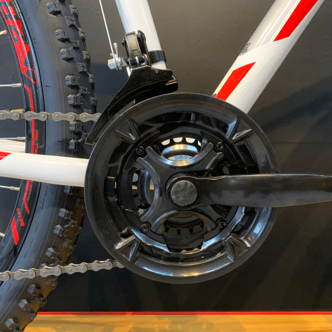 Bicicleta Caloi Vulcan Aro 29 Tourney 21v Branco e Vermelho e Cinza