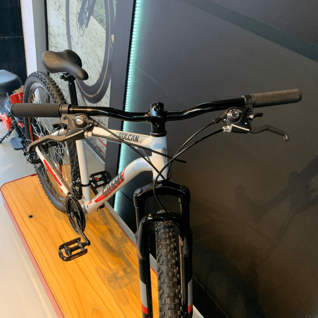 Bicicleta Caloi Vulcan Aro 29 Tourney 21v Branco e Vermelho e Cinza