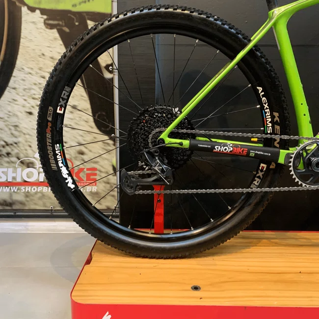 Bicicleta Cannondale FSI Carbon Aro 29 GX 12v Verde e Preto - Seminova