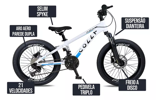 Bicicleta Colli Aro 20 Dublin 7v Brancoㅤㅤㅤㅤㅤㅤㅤㅤㅤㅤㅤㅤㅤㅤㅤㅤ