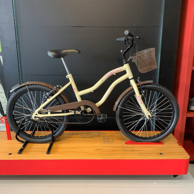 Bicicleta Dalannio Beach Retrô Aro 20 Feminina Bege e Marrom