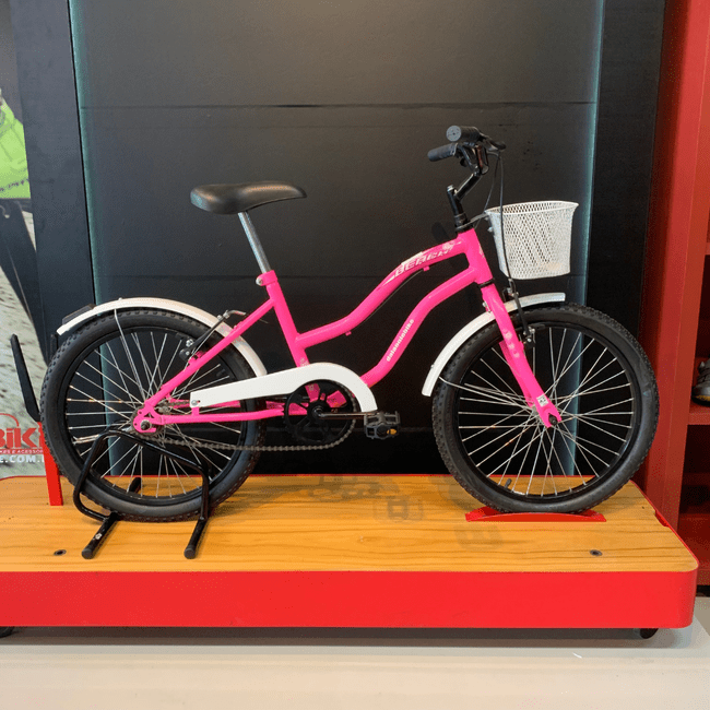 Bicicleta Dalannio Beach Retrô Aro 20 Feminina Rosa Chiclete
