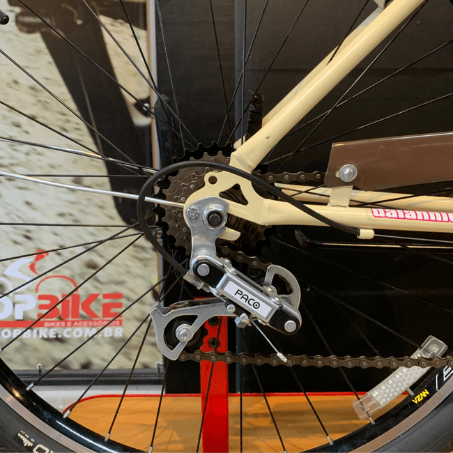 Bicicleta Dalannio Beach Retrô Aro 26 6v Feminina Bege e Marrom