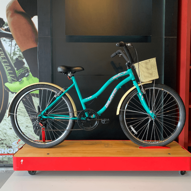 Bicicleta Dalannio Beach Retrô Aro 26 6v Feminina Azul Turquesa
