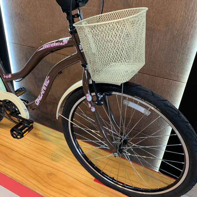 Bicicleta Dalannio Beach Retrô Aro 26 Feminina Marrom e Bege