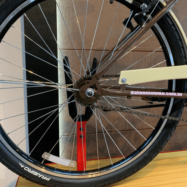 Bicicleta Dalannio Beach Retrô Aro 26 Feminina Marrom e Bege