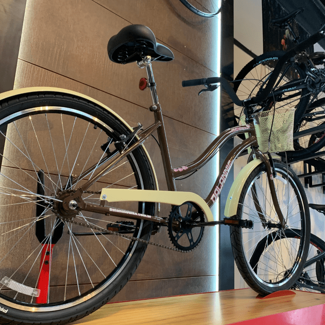 Bicicleta Dalannio Beach Retrô Aro 26 Feminina Marrom e Bege