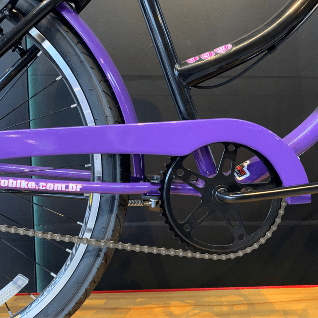 Bicicleta Dalannio Beach Retrô Aro 26 Feminina Preto e Lilas
