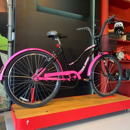 Bicicleta Dalannio Beach Retrô Aro 26 Feminina Preto e Rosa