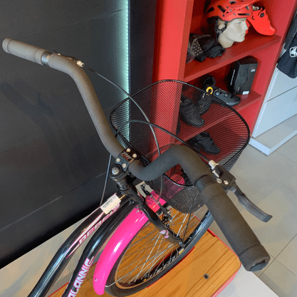 Bicicleta Dalannio Beach Retrô Aro 26 Feminina Preto e Rosa