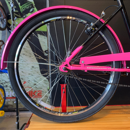 Bicicleta Dalannio Beach Retrô Aro 26 Feminina Preto e Rosa