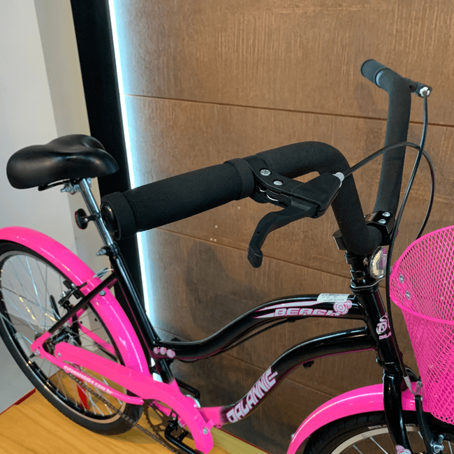 Bicicleta Dalannio Beach Retrô Aro 26 Feminina Preto e Rosa Chiclete