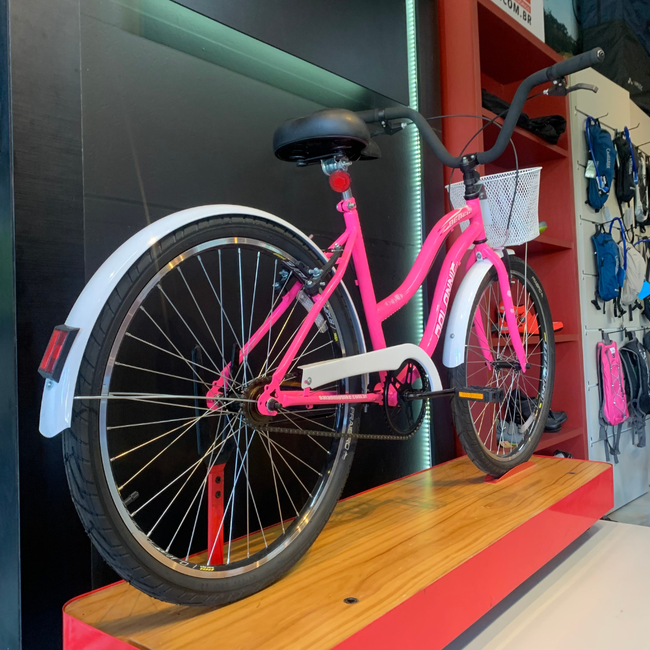 Bicicleta Dalannio Beach Retrô Aro 26 Feminina Rosa Chiclete