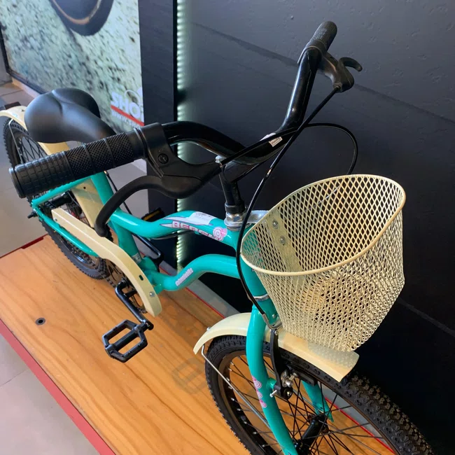 Bicicleta Dalannio Beach Retro Feminina Aro 20 Azul Turquesa