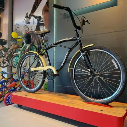 Bicicleta Dalannio Beach Retrô Aro 26 Masculino Preta e Bege